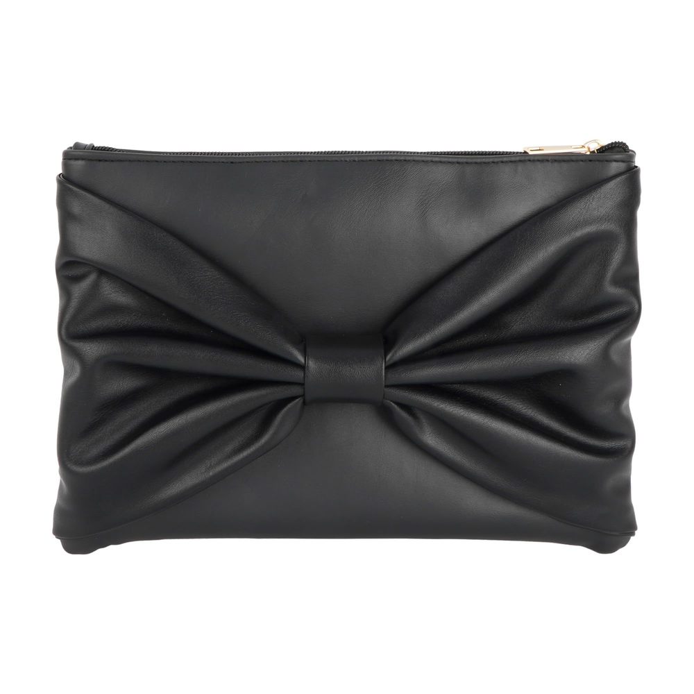 Large Bow Desn Faux Leather Handbag Evening Clutch Bag Purse B)